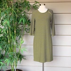 Eaze by Renuar Pistachio w/ Black Stripes Dress